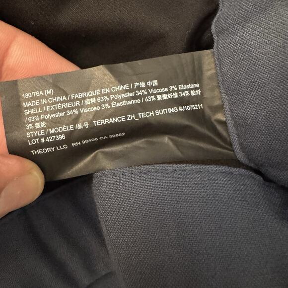 Theory Terrance Pants Air Force Blue Men’s Medium NWT - Picture 8 of 12